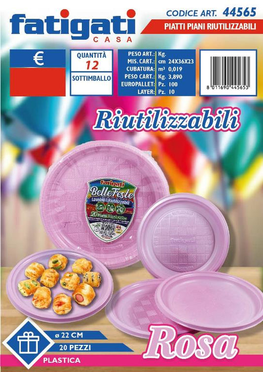 PIATTI PIANI RIUT.20PZ ROSA