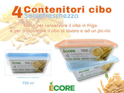 CONTENITORE 4PZ CIBO 750ML 34738 INTRADE