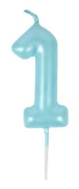 CANDELINA BLU 6CM NUMERO 1 GOAT