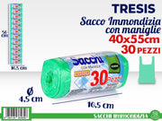 SACCHI PATTUMIERA 30PZ 40X55 VERDE