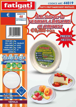 PIATTO FRUTTA/DESSERT 25PZ BIANCHI