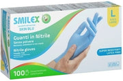 GUANTI NITRILE 100PZ L BLU MIS.8-8.5