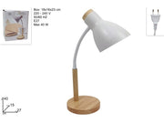 LAMPADA REGOLABILE IN METALLO CON BASE LEGNO