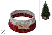 NATALE CESTA ROSSA/BIANCA COPRIBASE ALBERO 45X20CM 2ESSE