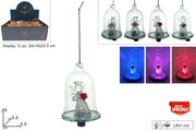 NATALE CAMPANA CON ANGELO VETRO C/LUCE IN DISPLAY 2ESSE