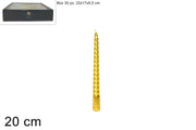 NATALE CANDELA TORCIGLIONE LAMINATA 20CM ORO 2ESSE
