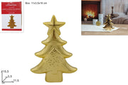 DECORAZIONE ALBERO DI NATALE CERAMICA CON STELLA 15.5 CM ORO