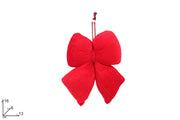 NATALE FIOCCO BOMBATO H16CM VELLUTO ROSSO C/ORO 2ESSE