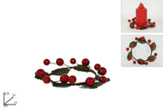 NATALE GIROCANDELA BACCHE CON FOGLIE 33799 2ESSE