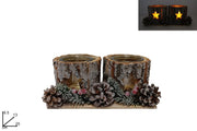 NATALE PORTACANDELE 2 POSTI TRONCO 50083 2ESSE