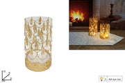 NATALE VASO VETRO 15CM ORO C/LUCE 57938 2ESSE