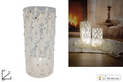 NATALE VASO VETRO 20CM BIANCO C/LUCE 57945 2ESSE