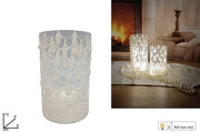NATALE VASO VETRO 15CM BIANCO C/LUCE 57952 2ESSE