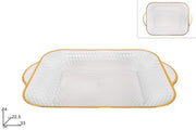 NATALE VASSOIO 33X22 MANICI E BORDO ORO 97214 2ESSE