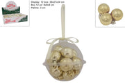 NATALE PALLE LUCIDE 3CM CHAMPAGNE SET 12PZ IN BOX PALLA 2ESSE
