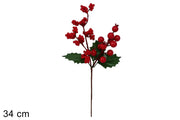 NATALE SPILLONE BACCHE C/FOGLIE VERDI 34CM 75857 2ESSE