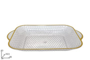 NATALE VASSOIO 28X18  MANICI E BORDO ORO 97207 2ESSE