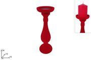 NATALE P.CANDELA 34CM VELLUTO ROSSO 51497 2ESSE