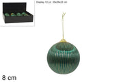 NATALE PALLA 8CM VERDE FILO ORO 55235 2ESSE