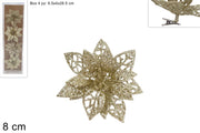 NATALE FIORI 4PZ 8CM C/PINZA 63629 2ESSE