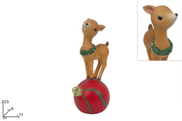 NATALE CERBIATTO PALLA 23CM 77459 2ESSE