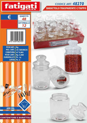 BARATTOLO TRASPARENTE C/TAPPO PET 6