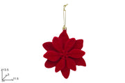 NATALE APPENDINO FOGLIE IN VELLUTO ROSSO 45208 2ESSE