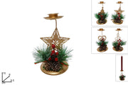 NATALE PORTACANDELA RAMETTI PIGNE E BACCHE 84630 2ESSE