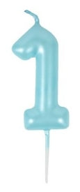 CANDELINA BLU 6CM NUMERO 1 GOAT
