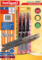 COLTELLI 3PZ NERO 48997
