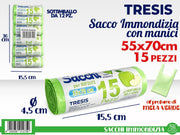SACCHI IMMONDIZIA 15PZ 55X70 MELA VERDE