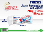 SACCHI IMMONDIZIA 10PZ 70X110CM TRASP. LATTE VANIGLIA