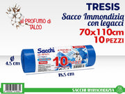 SACCHI IMMONDIZIA 10PZ 70X110CM BLU TALCO