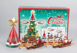 NATALE PUNTALE SLITTE ROTANTI LUCE E MUSICA 65X41 E.NATALE