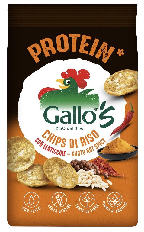 RISO GALLO CHIPS HOT SPICY PROTEIN 40G