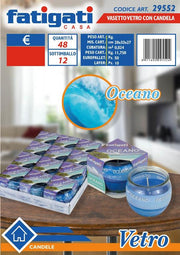 VASETTO VETRO C/CANDELA OCEANO