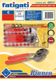 CUCCHIAINO INOX 6PZ C/MAN.ROSSO 15721