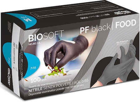 BIOSOFT GUANTO NITRILE NERO 100PZ XL