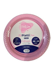 PARTYLINE PIATTI FRUTTA 25PZ RIUT.ROSA
