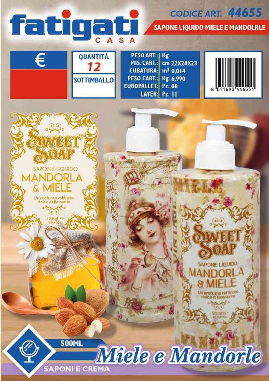 SAPONE LIQUIDO 500ML MIELE&MANDORLA