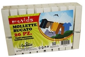 MOVIDA PINZE BUCATO 20 PZ BIANCO