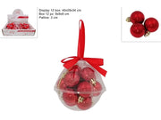 NATALE 12 PALLE LUCIDE 3CM ROSSA 43986 2ESSE