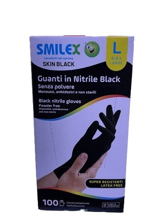 GUANTI NITRILE 100PZ L NERO MIS.8-8.5