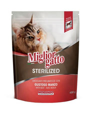 MIGLIOR GATTO STERILIZED CROCCANTINI MANZO 400G