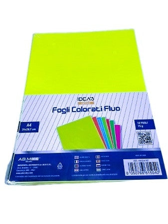 FOGLIO VERDE FLUO A4 75GR 10PZ