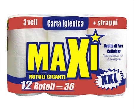 MAXI CARTA IGIENICA 12 ROTOLI XXL