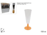SET 6 CALICI FLUTE PLASTICA ORO GP