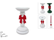 NATALE PORTACANDELE 18CM CON FIOCCO 2ESSE