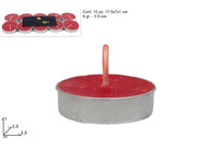NATALE CANDELE TEALIGHT/LUMINI 10PZ 9GR 3 ORE ROSSO 2ESSE