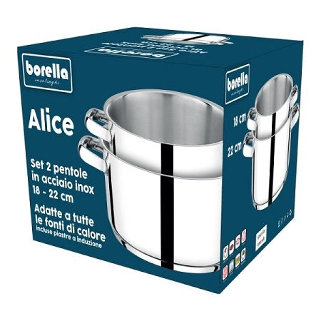 ALICE 2 PENTOLE INOX CM.18-22 25121